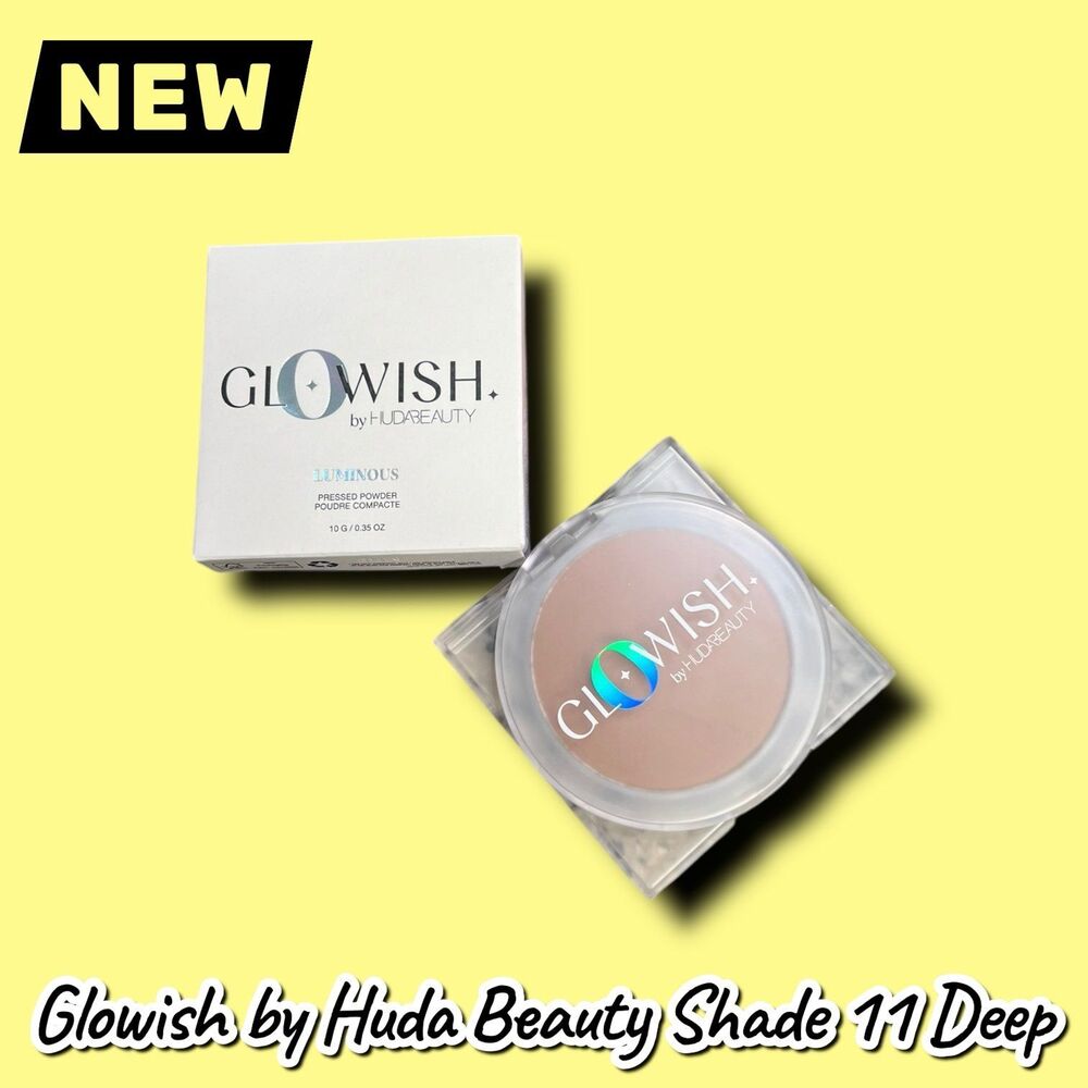 New in Box – Glowish by Huda Beauty Luminous Pressed Powder | Shade 11 Deep (10
